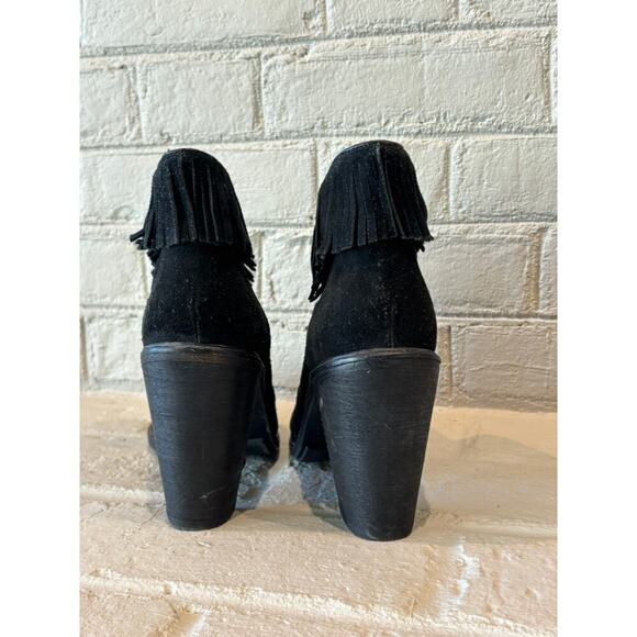 Anthropologie Joie Makena Suede Fringe Booties 38.5 - Picture 3 of 7